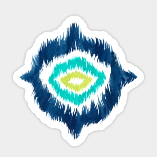 Hand Painted Blue Ikat Ogee Sticker